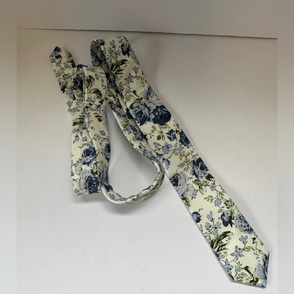 Dazi Other - Dazi Frisco Floral Green and Blue Tie